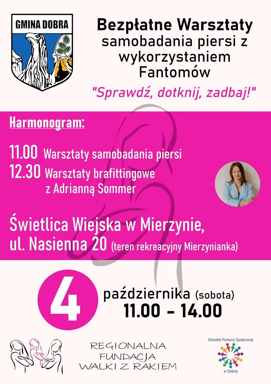 Bezpłatne warsztaty samobadania piersi w Mierzynie