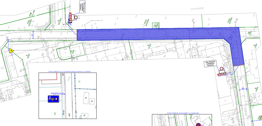 Informacja o zamknięciu odcinka ul. Cynamonowej w Bezrzeczu