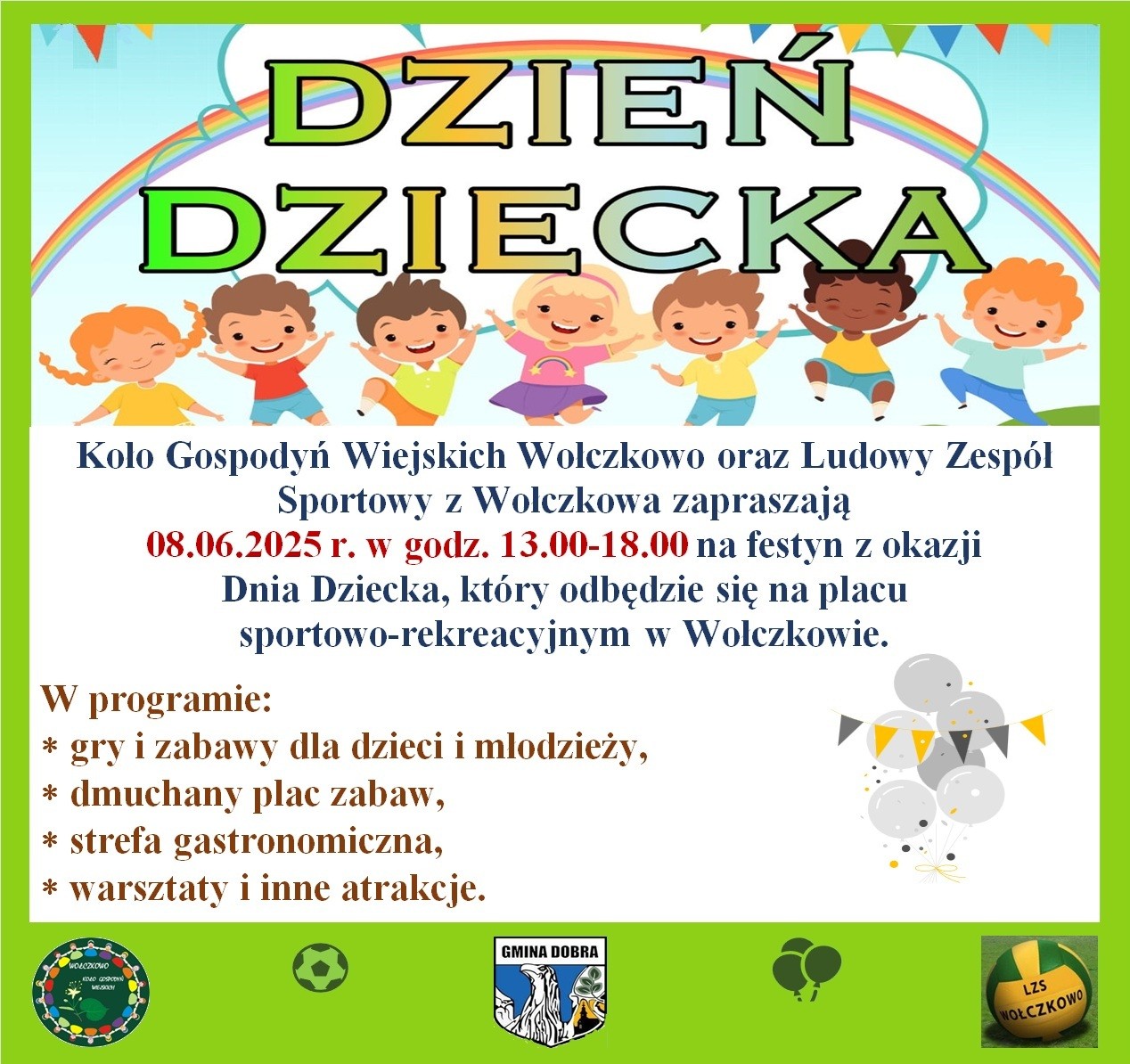 KGW wraz z LZS zapraszają na festyn z okazji Dnia Dziecka