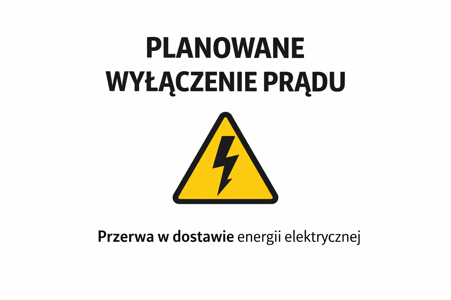 Planowe wyłączenie prądu - Wołczkowo i Dobra