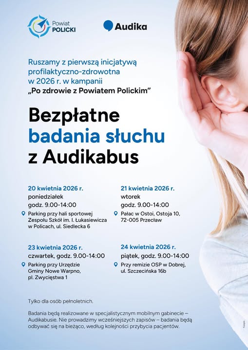 Startuje akcja profilaktyczna w Gminie Dobra – bezpłatne badania słuchu