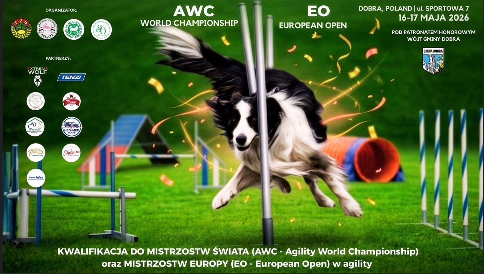 Zapraszamy na kwalifikacje do Mistrzostw Świata i Europy w agility w Gminie Dobra