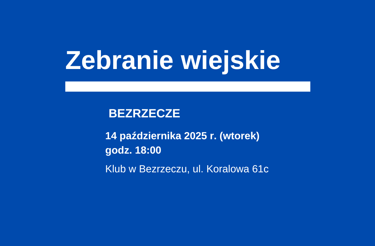 Zebranie wiejskie mieszkańców Bezrzecza