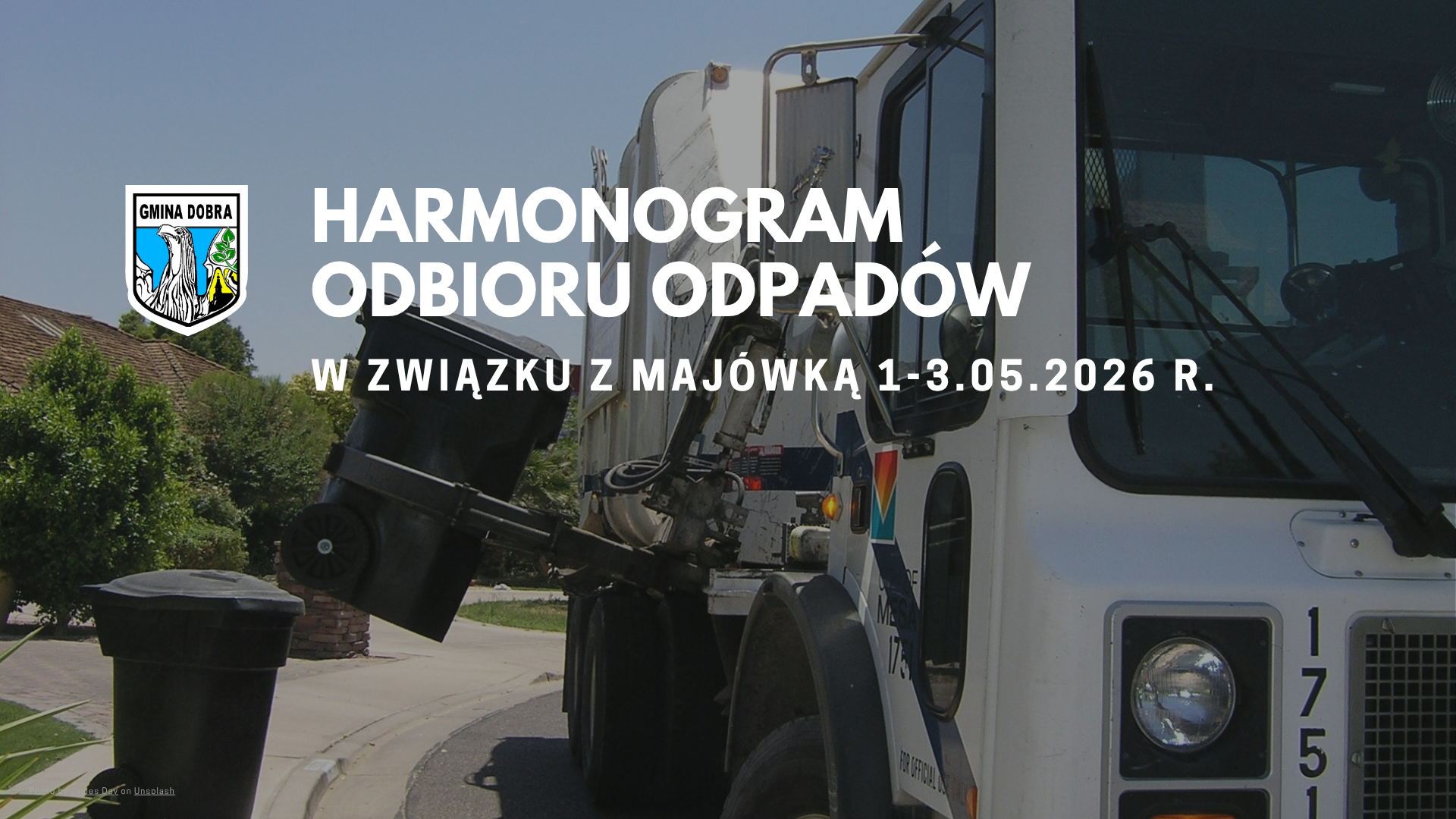 Zmiana harmonogramu wywozu odpadów związku z weekendem majowym