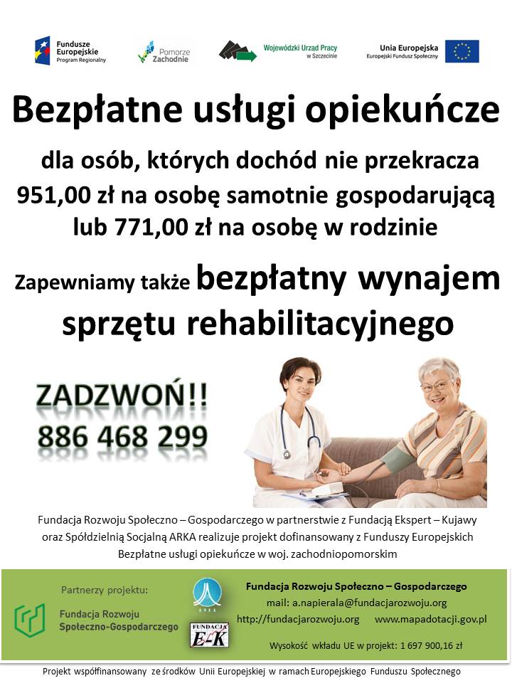 Bezpłatne usługi opiekuńcze w województwie zachodniopomorskim