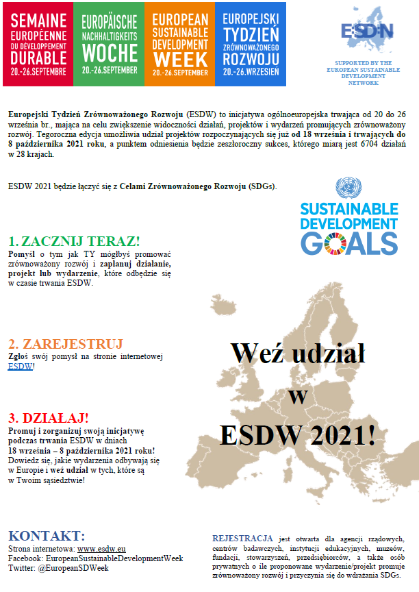 Europejski Tydzień Zrównoważonego Rozwoju 2021