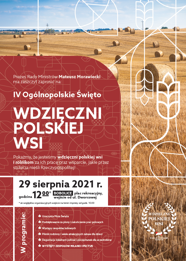 IV Ogólnopolskie Święto Wdzięczni Polskiej Wsi - Bobolice, 29 sierpnia 2021