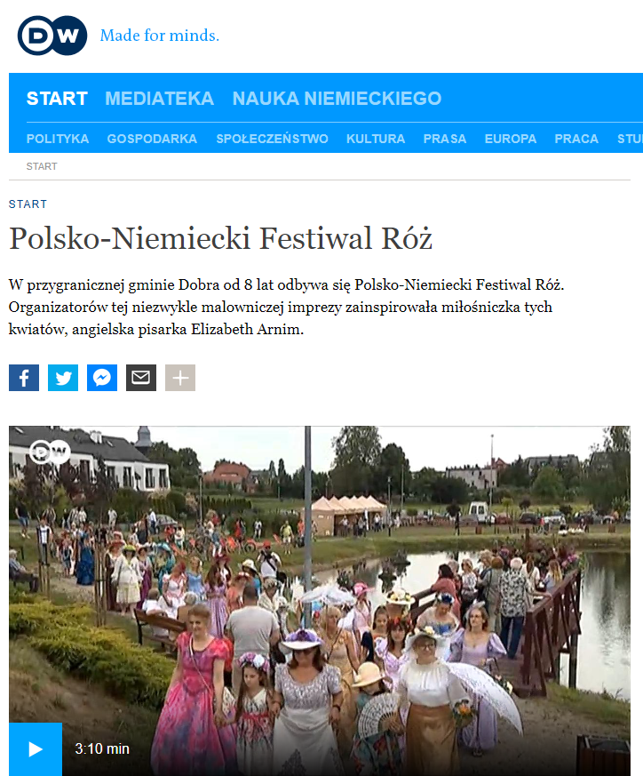 Festiwal Róż w polskim serwisie niemieckiej telewizji Deutsche Welle