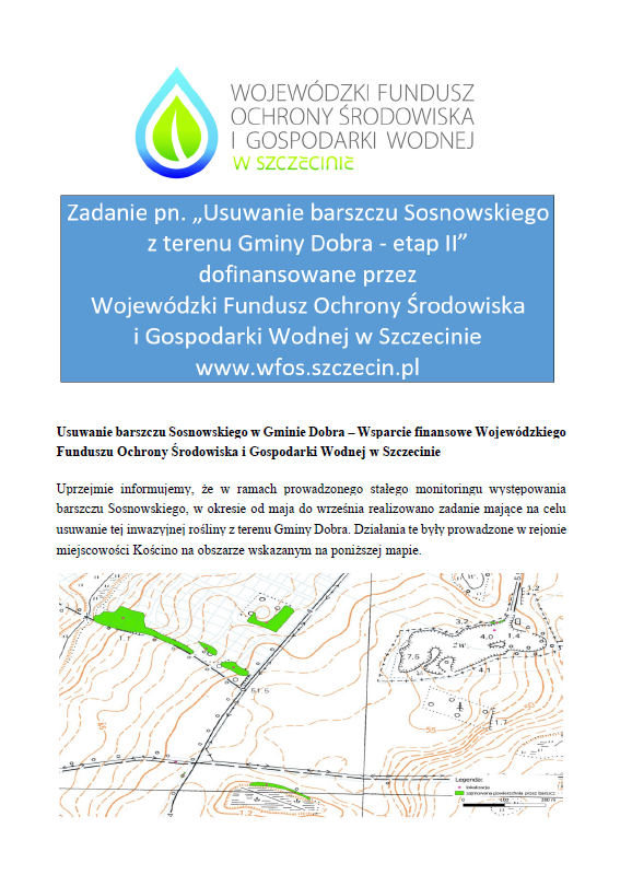 Informacja o zadaniu: Usuwanie barszczu Sosnowskiego w Gminie Dobra